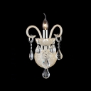 Glamorous Scrolling Arms Crystal Single Light Formed Vase-style Wall Sconce