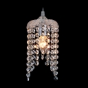 Clear Crystal Beaded Strands Foyer Mini Pendant Light in Chrome Finished