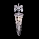 Glittering Clear Glass Crystal Strands Mini Pendant Chandelier Light with One Light