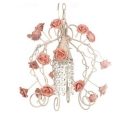 Soft and Chic White  Finished Beautiful Pink Rose and Clear Crystal Strands 11.8