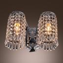Brilliant Modern Style Wall Sconce Features Shining Crystals and Chrome FInish Details