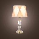 Sparkling Contemporary Table Lamp Provides Glimmering  Tapered Crystal Column-style Center