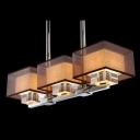 Splendid Three Light Pendant Light Adorned with Black Outer Shades and Clear Crystal Blocks Creating Welcomed Addition