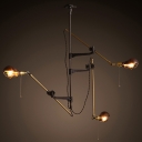 Vintage Brilliant Design Gourd Shaped Industrial Retro 3-Light Wall Light with Swing Arm