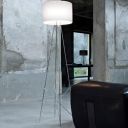 50.4”High Drum Shade Stainless Steel Support Designer Floor Lamp