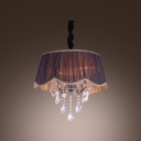 Contouring Trim Sheer Pleated Purple Shade Contemporary Crystal Chandelier