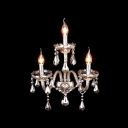 Splendid Candelabra Style Wall Sconce Featured Lead Hand-cut Crystal and Sleek Scrolling Arms