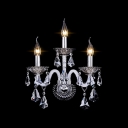 Distinguished Scrolling Arms Add Charm to Sparkling Unique Three Light Crystal Wall Scocne
