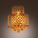Contemporary Wall Light Fixture Embellished with Dazzling Clear Crystal Beads and Balls