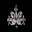 Stunning Crystal Ball and Faceted Crystal Droplets Modern Curved Arms Chandelier