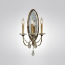 Three Light Wall Sconce Rich in Detailing and Adorned With Hand-polished Crystals