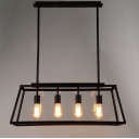 Large Lantern Industrial LED Pendant with Trapezoid Iron Outshape