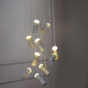 Led Mini Bulbs Multi-Light Pendant White 10-Light