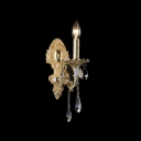 Luxury Sophisticated Single Light Wall Sconce Featured Clear Lead Crystal and Delicate Back Plate
