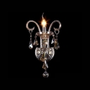 Beautiful Scrolling Arms Crystal Single Candle-style Light Formed Vase-style Wall Sconce
