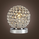 Gleaming Exquisite Table Lamp with Clear Crystal Beads and Chrome Finish Base Offers Contemporary  Decor