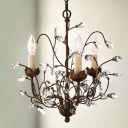 Bring Elegance to Your Home with Stunning Crystal Chandelier Adorned by Crystal Leaves