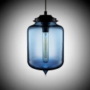 Jar Shaped Colored Glass LOFT Industrial Chandelier Pendant