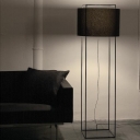 Fabric Drum Shade Classic Designer Floor Lamp 64.9”High