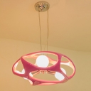 Pink Three-light Resin Suspension Pendant Light