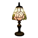Mini Romantic Rose Tiffany Table Lamp Fixture with Imperial Elegant Base