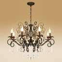 Simple Design Eight Lights Classic Style Chandelier in Gracegul Hand-Rubbed Black Finish