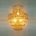 Enchanting Gold Finish  and Beautiful Strands of Crystal Beads Add Luxury to Delightful Sparkling Wall Washe
