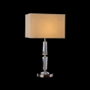 Gorgeous Table Lamp Adorned with Eye-catching Rectangle Fabric Shade and Clear Crystal Center