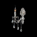 Elegant Single Light Wall Sconce Features Decorative Silver Finish and Crystal Crystal Perfect for Hallway Lighting