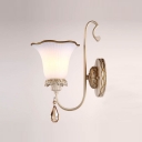 Elegant Scrolling Arm and Beautiful Crystal Drop Composed Dazzling European Style Single-light Wall Sconce