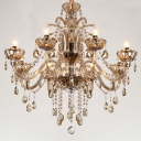 Sophisticated and Classic 8-Light Elegant Scrolls Crystal Droplets Large Chandelier