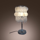 Delicate Shell and Crystal Beads Complete Delightful Elegant Table Lamp