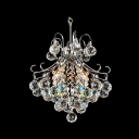 Glittering Crystal Diamonds Dropped Cut Metal Frame Mini Pendant Chandelier