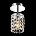 Ddelicate Polished Chrome Finish Base and Strings of Clear Crystal Beads Composed Sophisticated Semi Flush Mount Light
