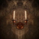 Aged Rust 2-light Upward LED Wall Sconce in Industrial Style