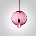 Novel Pendant Light Crystal Ball in Rosy/Amber/Clear Color