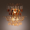 Unique Design Wall Sconce Shimmers and Sparkles with Lots of  Hand-cut Crystal