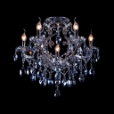 Splendid Crystal Chandelier Offers Luxury with Delicate Frame Accented by Sparkling Blue Crystals