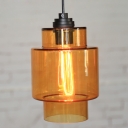 Gray/Orange Industrial Colored LOFT Glass Pendant Light