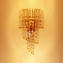Modern Crystal Two-light Wall Sconce Embellished with Clear Crystals Create Graceful Shimmer