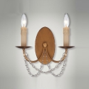 Handsome Antique Brass Finish  Clear Hand-cut Crystal Create Timeless Wall Sconce