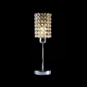 Graceful Table Lamp Features Chrome Finish Base and Cylinder Mounted by Crystal Beads