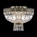 Strands of Glimmering Crystals and Polished Bronze Finish Creating Dazzling Display Graceful Ceiling Light