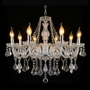 Wonderfully 8-Light Beautiful Crystal Arms and Rainfall Droplets Large  Chandelier