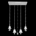 Four Clear Crystal Shades Lend Charm to Multi Light Pendant Fixture Stunning Appeal