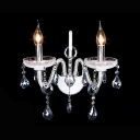 Vibrant Luxury Crystal Wall Sconce Featured Two Candle-style Light and Crystal Curving Arms