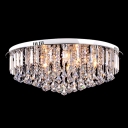 Gorgeous Amber Crystal Diamonds Hang Together Crystal Beads and Prisms Accented Flush Mount