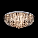 Curving Clear Crystal Prisms Floral Shaped Warm and Lavish Flush Mount