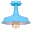 Single Light Down Lighting Blue Semi Flush Ceiling Fixture