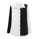Color  Block Office Lady Style Shirt
